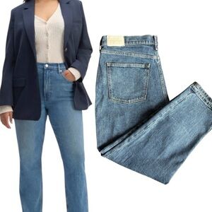EVERLANE Original Cheeky Organic Cotton Crop Leg Jeans 32 ‘dark vintage blue’